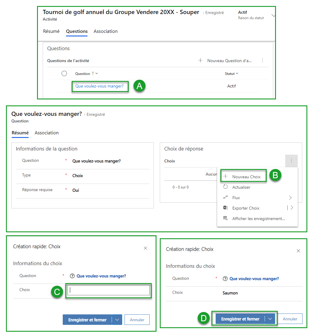 Créer une question choix multiples