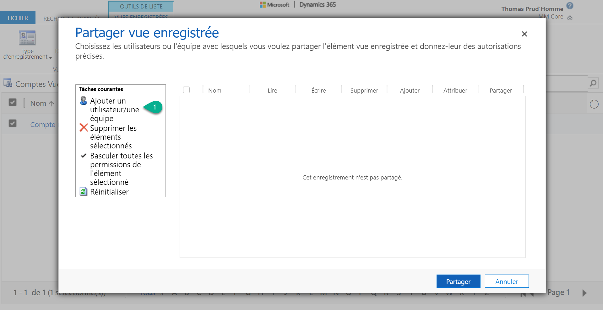 Choisir à qui partager